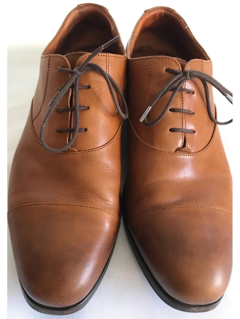 Wolf & Shepherd Oxford Closer Cap Toe Maple Tan Calfskin Shoes, US 11 Portugal